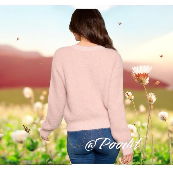 HEM & THREAD Beautiful blush button up cardigan S M L - Picture 2 of 6